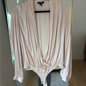 Paige Nyla Thong Body Suit, Light Pink Drape Top